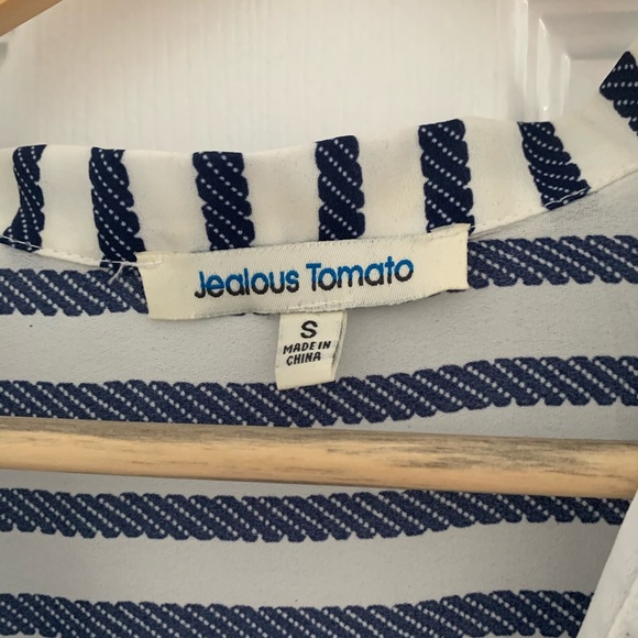 JEALOUS TOMATO - HIGH LOW STRIPED BLOUSE - Picture 6 of 6